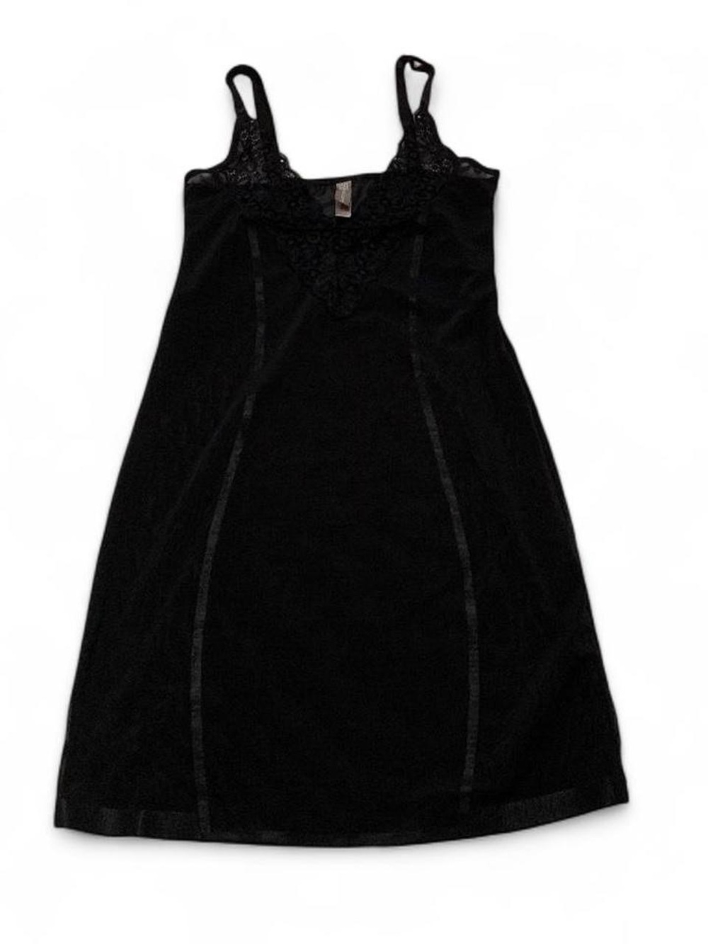 Daisy Fuentes Black Mesh Lacy Lingerie Slip Shape Wear Dress Size L